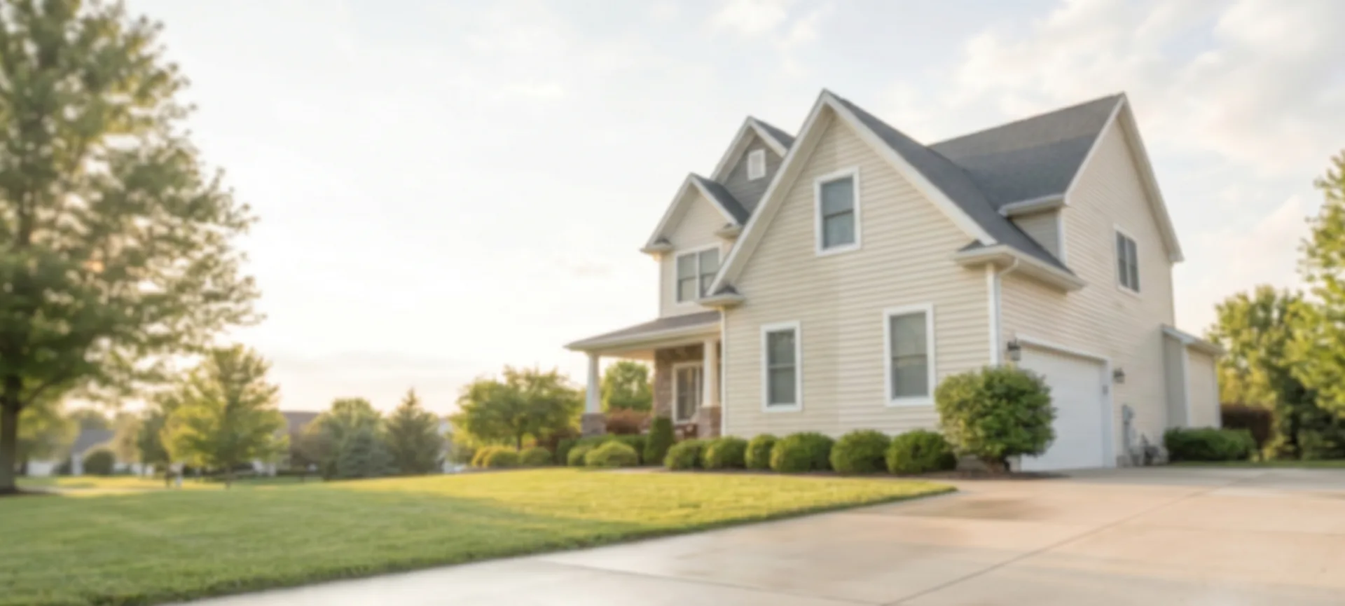 London suburban home exterior with mixed brick and vinyl siding